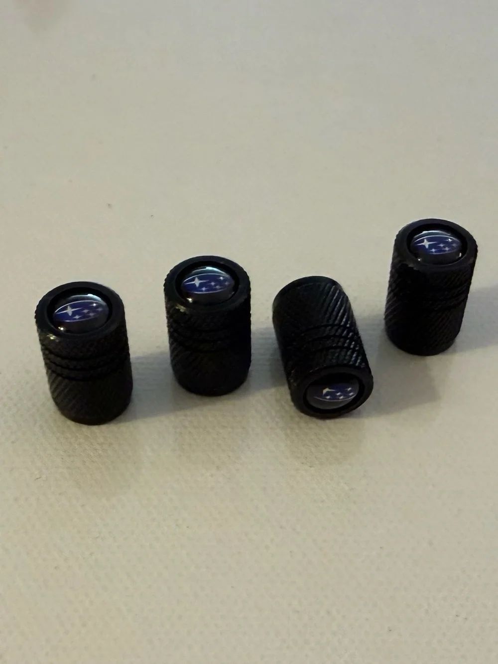 Subaru Valve Stem Caps in Black Set of 4 NWT